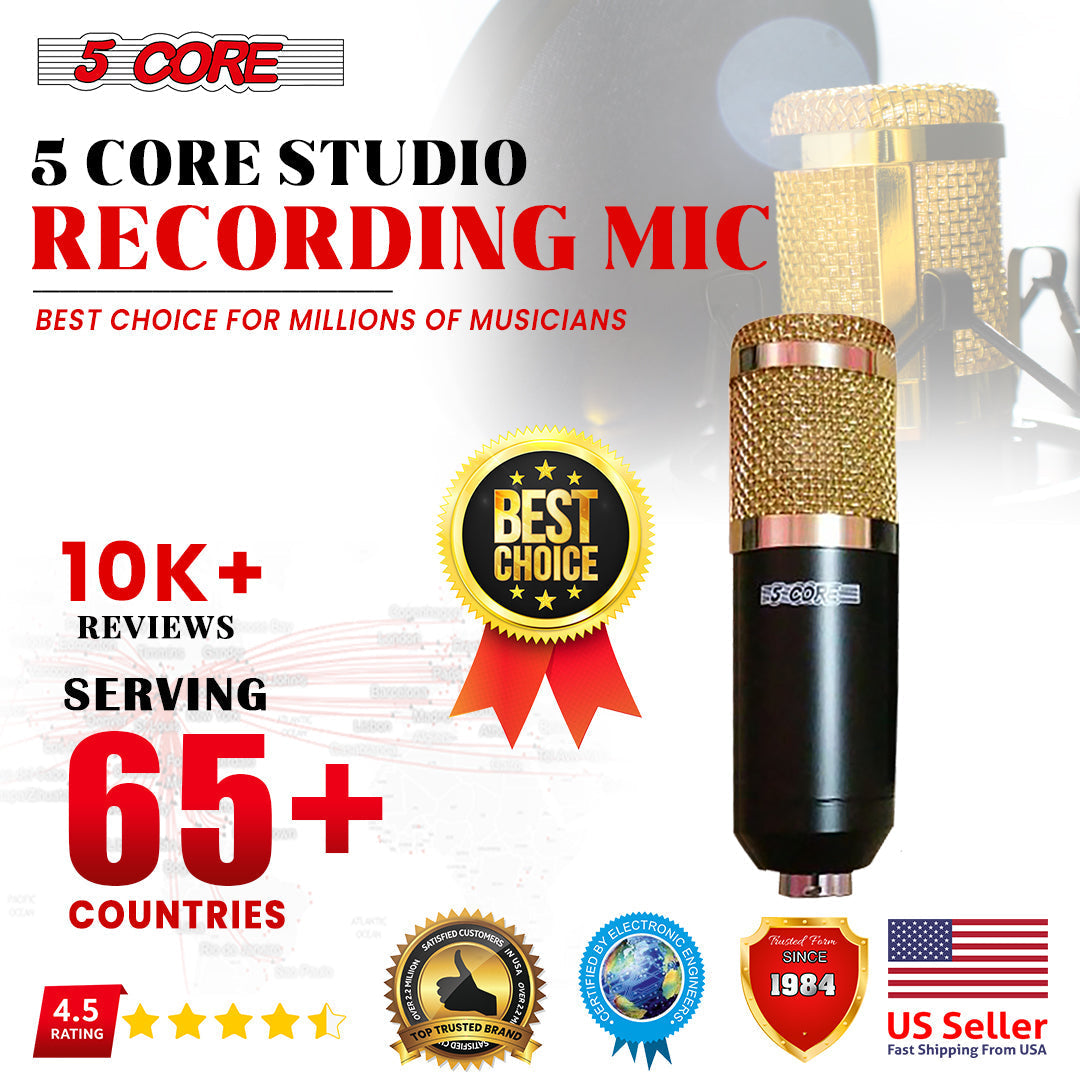 5Core Recording Microphone Podcast Bundle Professional Condenser