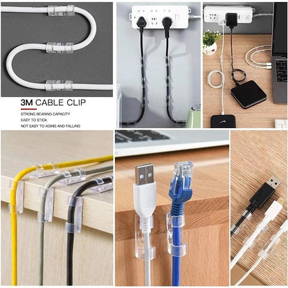 Cable Organizer Clips Cable Management Desktop & Workstation ABS Wire